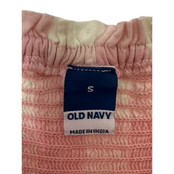 Old Navy Pink & White Plaid Flutter Sleeve Smocked Dress Sz Small - Picture 8 of 8